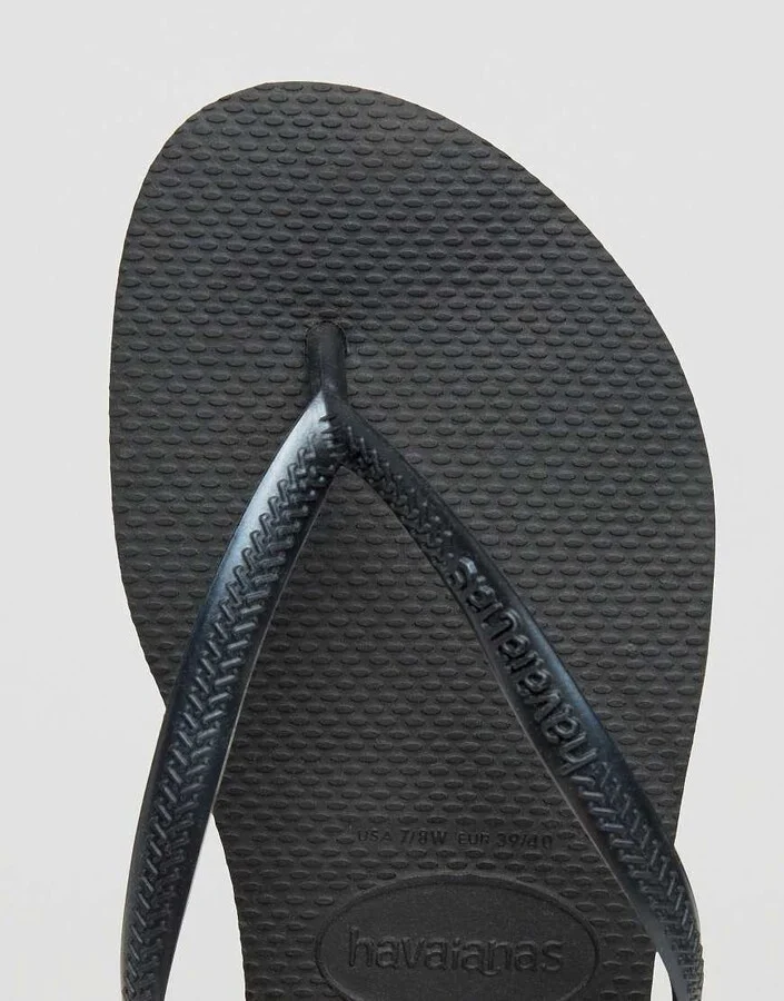 Havaianas slim flip flops in silver - Image 4