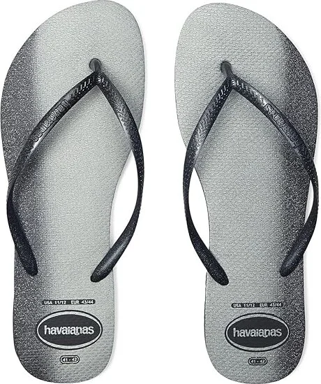 Havaianas Slim Gloss Flip Flop Sandal Women's Shoes Black 1 : EU 35-36 (US Men's 4-5 - Women's 5-6) M, Synthetic
