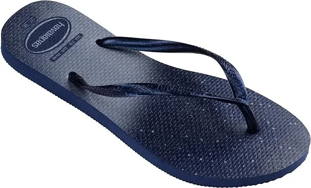 Havaianas Slim Gloss Flip Flop Sandal Women's Shoes Navy/Navy : EU 41-42 (US Men's 9-10 - Women's 11-12) M, Synthetic