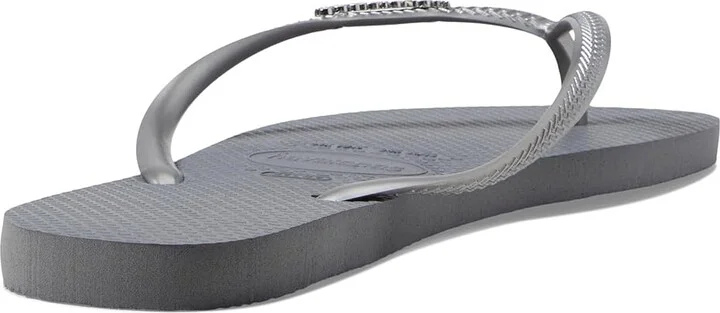 Havaianas Slim Logo Metallic Flip Flops Women's Sandals Steel Grey 1 : EU 35-36 (US Men's 4-5 - Women's 5-6) M, Rubber/EVA - Image 2