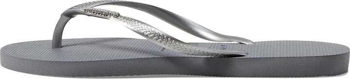 Havaianas Slim Logo Metallic Flip Flops Women's Sandals Steel Grey 1 : EU 35-36 (US Men's 4-5 - Women's 5-6) M, Rubber/EVA - Image 3