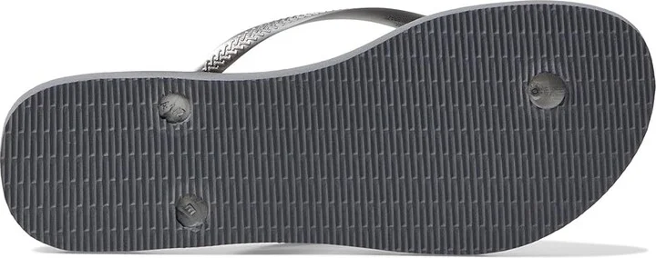 Havaianas Slim Logo Metallic Flip Flops Women's Sandals Steel Grey 1 : EU 35-36 (US Men's 4-5 - Women's 5-6) M, Rubber/EVA - Image 4