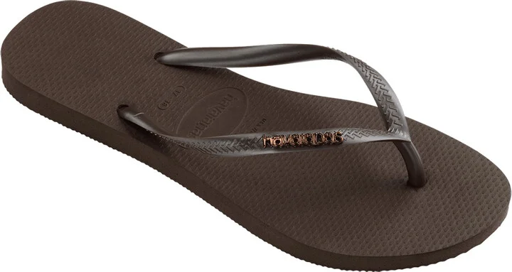HAVAIANAS Slim Logo Metallic Womens Flip Flops - Image 2