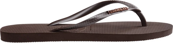 HAVAIANAS Slim Logo Metallic Womens Flip Flops - Image 3