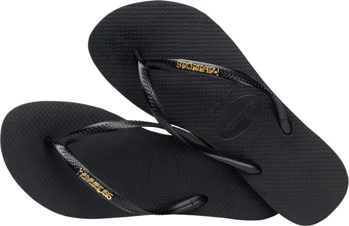 HAVAIANAS Slim Logo Metallic Womens Flip Flops - Image 7
