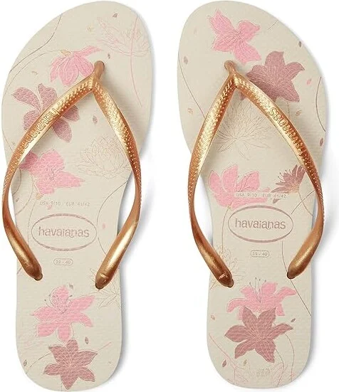 Havaianas Slim Organic Flip Flop Sandal Women's Sandals Beige : EU 36 (US Women's 6) M, Rubber