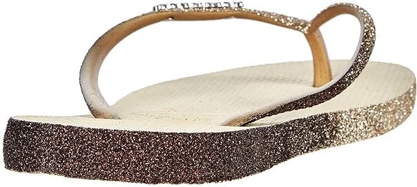 Havaianas Slim Sparkle Flip-Flop Women's Shoes Sand Grey : EU 35-36 (US Men's 4-5 - Women's 5-6) M, Synthetic - Image 2