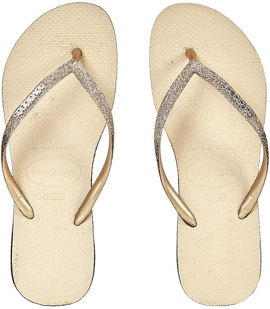 Havaianas Slim Sparkle Flip-Flop Women's Shoes Sand Grey : EU 35-36 (US Men's 4-5 - Women's 5-6) M, Synthetic