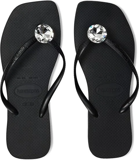 Havaianas Slim Square Centenary Diamond Sandals Women's Sandals Black : EU 35-36 (US Men's 4-5 - Women's 5-6) M, Rubber