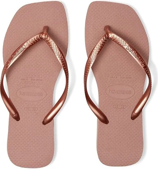 Havaianas Slim Square Flip Flop Sandal Women's Sandals Crocus Rose : EU 39-40 (US Men's 7-8 - Women's 9-10) M, Rubber