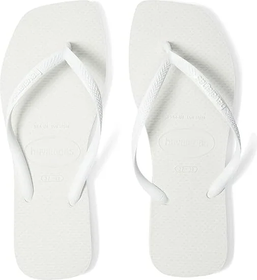 Havaianas Slim Square Flip Flop Sandal Women's Sandals White : EU 35-36 (US Men's 4-5 - Women's 5-6) M, Rubber