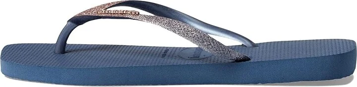 Havaianas Slim Square Glitter Flip Flop Sandal Women's Sandals Indigo Blue : EU 35-36 (US Men's 4-5 - Women's 5-6) M, Synthetic - Image 4