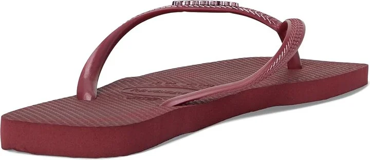 Havaianas Slim Square Logo Metallic Flip-Flop Women's Sandals Amaranth : EU 41-42 (US Women's 11-12) M, Rubber - Image 3