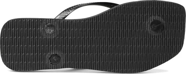 Havaianas Slim Square Logo Metallic Flip-Flop Women's Sandals Black/Silver : EU 37-38 (US Women's 7-8) M, Rubber - Image 3