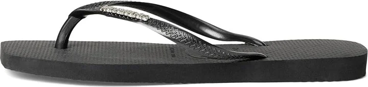 Havaianas Slim Square Logo Metallic Flip-Flop Women's Sandals Black/Silver : EU 37-38 (US Women's 7-8) M, Rubber - Image 6