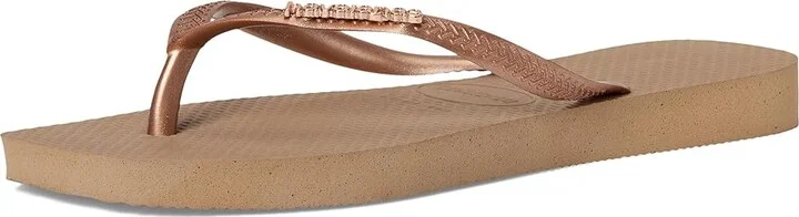 Havaianas Slim Square Logo Metallic Flip-Flop Women's Sandals Rose Gold/Rose Gold : EU 39-40 (US Women's 9-10) M, Rubber - Image 5