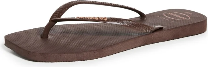 Havaianas Slim Square Logo Pop Up Flip Flops