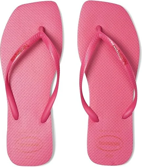 Havaianas Slim Square Logo Pop Up Sandals Women's Sandals Pink Flux : EU 39-40 (US Women's 9-10) M, Rubber