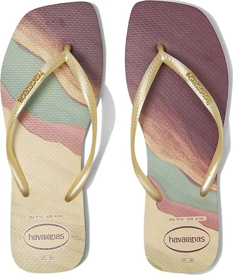 Havaianas Slim Square Trendy Sandals Women's Sandals Buttercream : EU 36 (US Women's 6) M, Rubber
