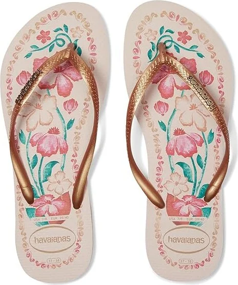 Havaianas Slim Tropicalia Vibes Sandals Women's Sandals Golden : EU 41-42 (US Women's 11-12) M, Rubber