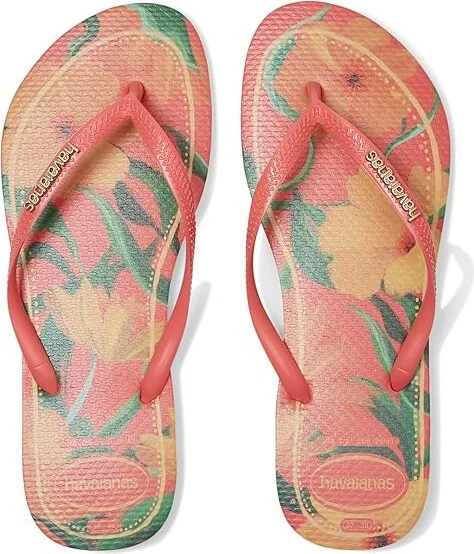 Havaianas Slim Tropicalia Vibes Sandals Women's Sandals Tropical Coral : EU 36 (US Women's 6) M, Rubber