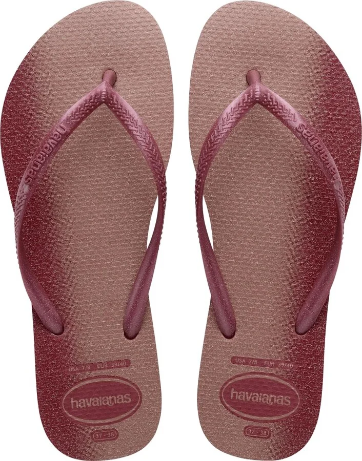 Havaianas Women Slim Gloss Flip Flops - Spring and Summer Pool Sandals for Women - AMARANTH