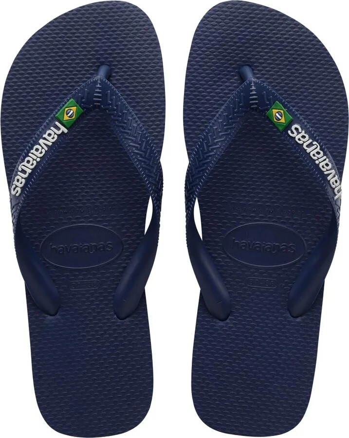 Havaianas Women's Brazil Logo Flip flops - Spring and Summer Sandals for Women - Navy Blue