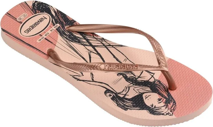 Havaianas Women's Slim Princess Slip On Sandals - Ballet Rose, Golden Blush, Rosa