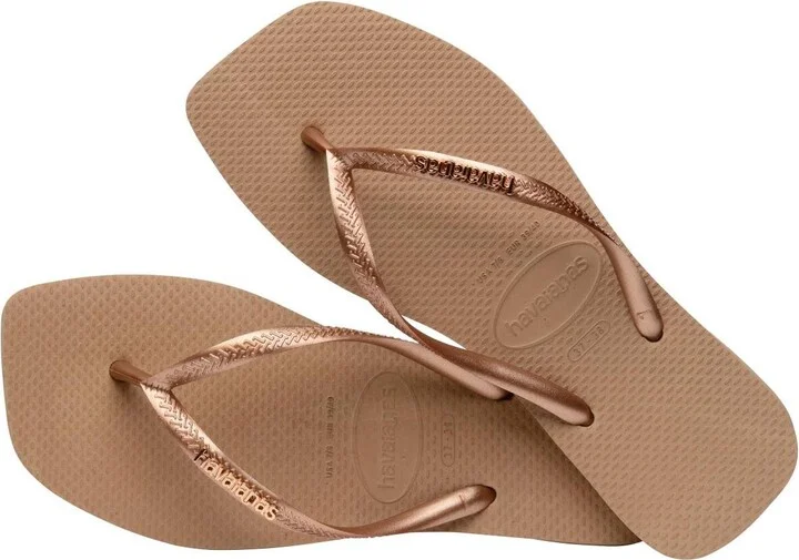 Havaianas Women's Slim Square Logo Metallic Sandals - Image 3