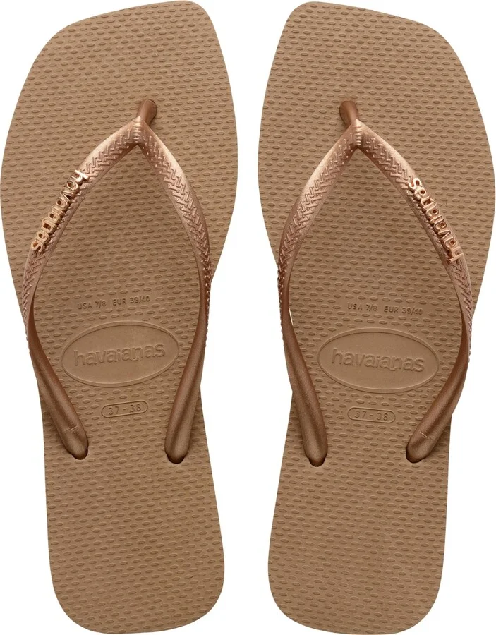 Havaianas Women's Slim Square Logo Metallic Sandals - Image 4