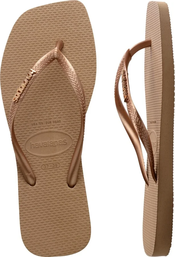 Havaianas Women's Slim Square Logo Metallic Sandals - Image 5