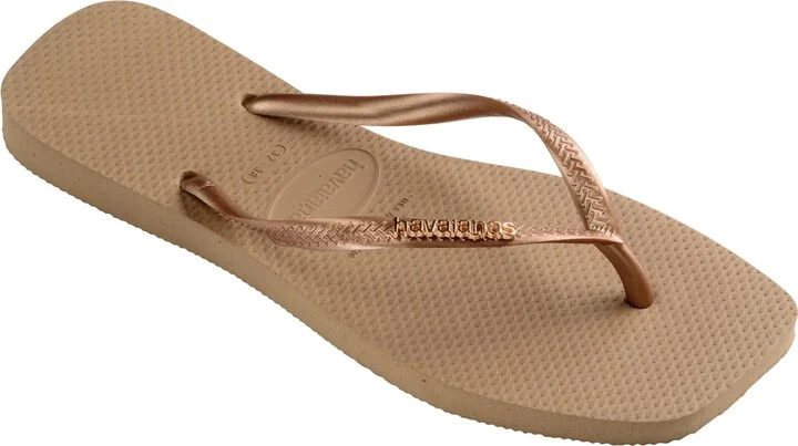 Havaianas Women's Slim Square Logo Metallic Sandals