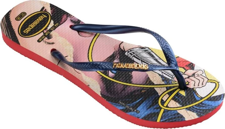 Havaianas Women's Slim Wonder Woman Slip On Sandals - Red, Navy