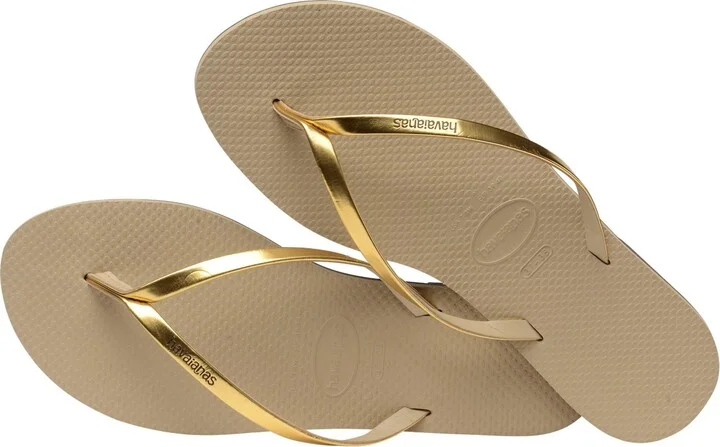Havaianas Women's You Metallic Flip Flop Sandals - Rose Gold, Rubber - Image 9