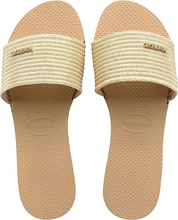 Havaianas You Malta Metallic Flip Flop Sandal Women's Shoes Golden : EU 39-40 (US Men's 7-8 - Women's 9-10) M, Textile