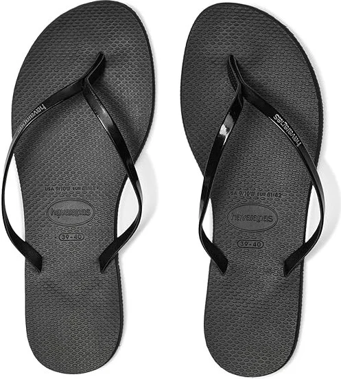 Havaianas You Metallic Flip Flop Sandal Women's Sandals Black : EU 35-36 (US Men's 4-5 - Women's 5-6) M, Synthetic
