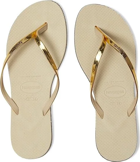 Havaianas You Metallic Flip Flop Sandal Women's Sandals Golden Sand Metallic : EU 35-36 (US Men's 4-5 - Women's 5-6) M, Synthetic