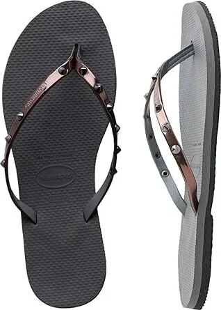 Havaianas You Spike Sandals Women's Sandals Grey Steel/Metallic Graphite : EU 39-40 (US Men's 7-8 - Women's 9-10) M, Rubber - Image 3