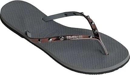 Havaianas You Spike Sandals Women's Sandals Grey Steel/Metallic Graphite : EU 39-40 (US Men's 7-8 - Women's 9-10) M, Rubber