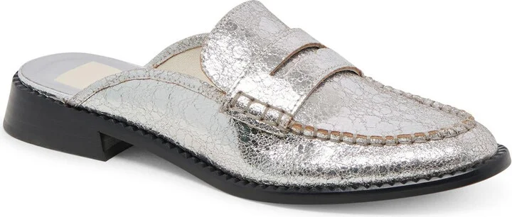 Havan Womens Metallic Leather Loafers