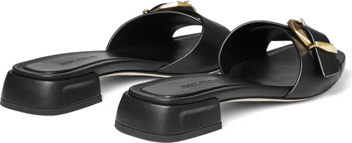 Hawke buckled leather slides - Image 3