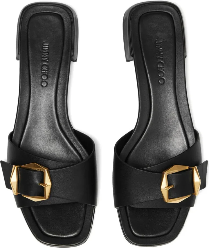 Hawke buckled leather slides - Image 4