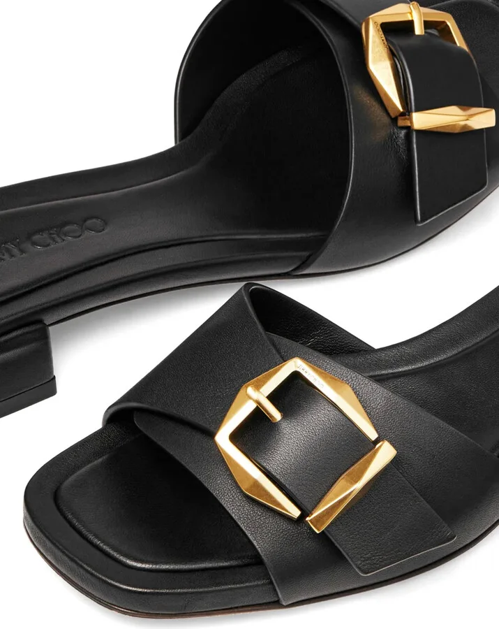 Hawke buckled leather slides - Image 5