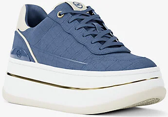 Hayes Crocodile Embossed Suede Platform Sneaker
