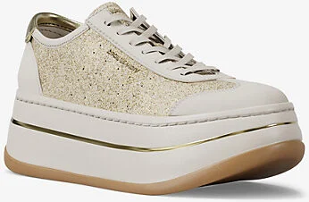 Hayes Glitter Embellished Leather Platform Sneaker