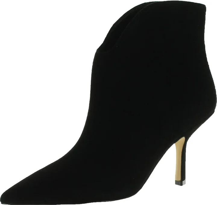 Haylian Womens Pointed Toe Leather Ankle Boots