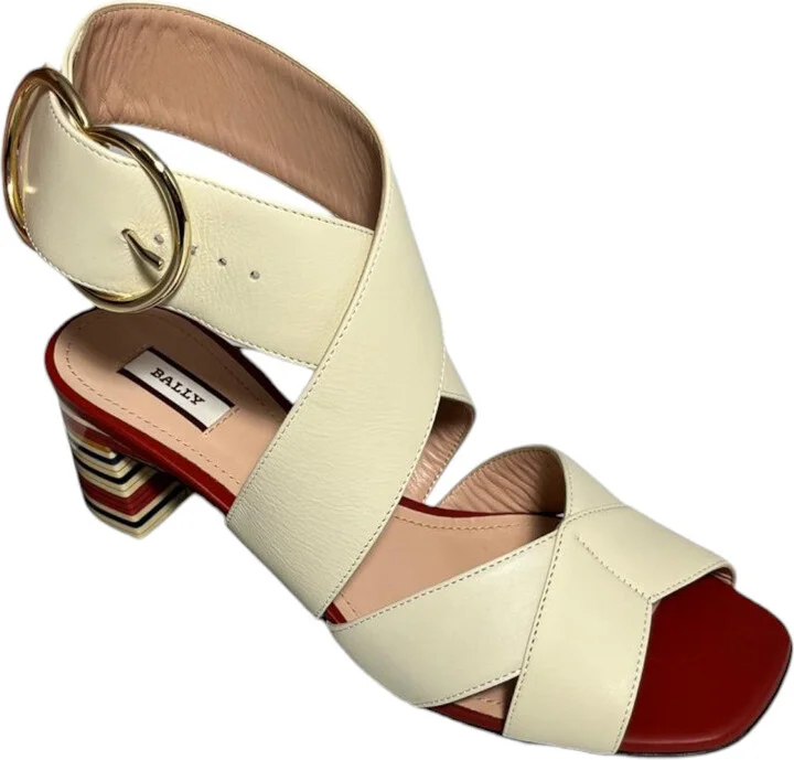 Haylie 6225823 Ladies Bone Plain Leather Sandals