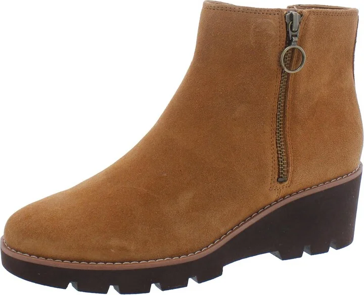 Hazal Womens Suede Wedge Booties