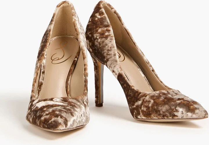 Hazel crushed-velvet pumps - Image 2