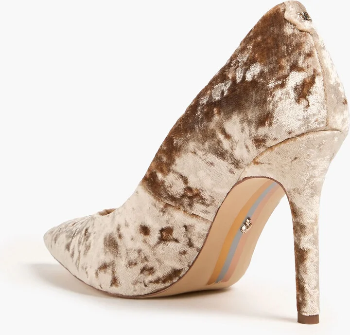 Hazel crushed-velvet pumps - Image 3